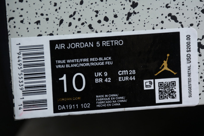 air jordan 5 retro fire red silver tongue da1911-102