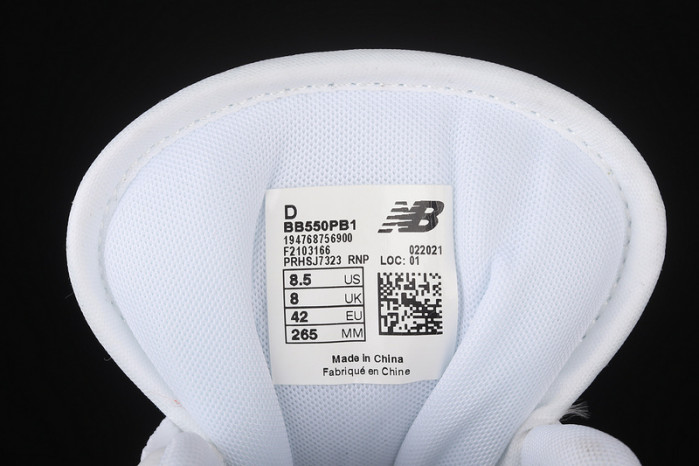 new balance 550 white grey bb550pb1