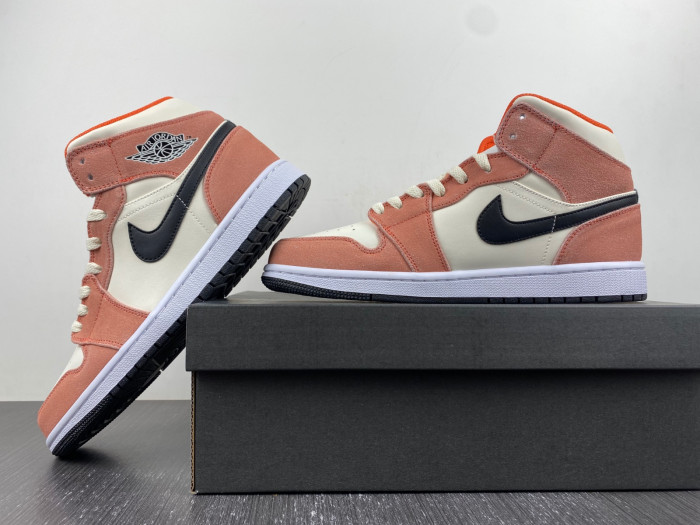 air air jordan 1 mid “orange suede” dv1336-800
