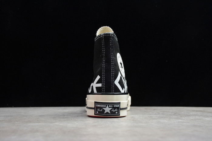 converse chuck taylor 70s high top black/black/white c0010