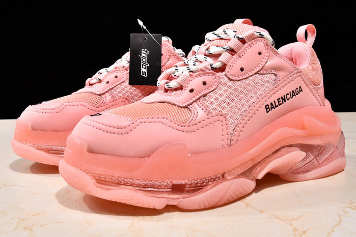 Ba*len*cia*ga triple s trainers clear sole trainer pink 542023-02