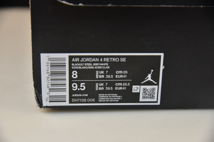 air jordan 4 retro black canvas dh7138-006