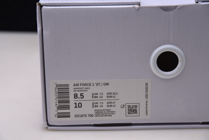ow x nike air force 1 “university gold” dd1876-700
