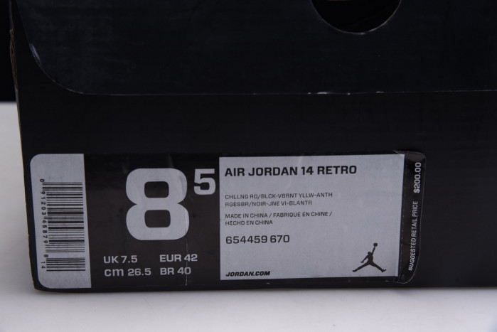 air jordan 14 “ferrari” 654459-670