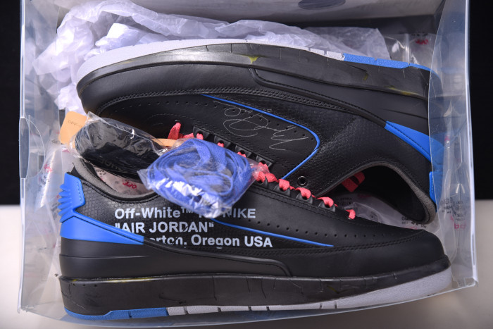 air jordan 2 retro low ow black blue dj4375-004