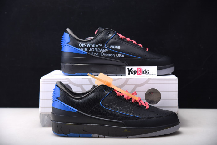 air jordan 2 retro low ow black blue dj4375-004