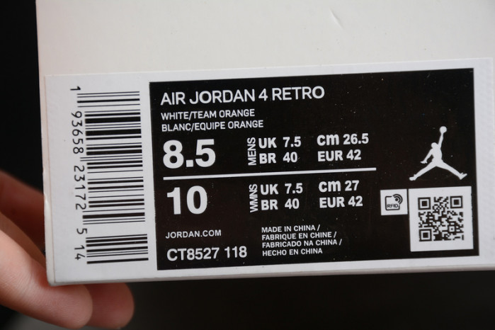 air jordan 4 “metallic orange” ct8527-118