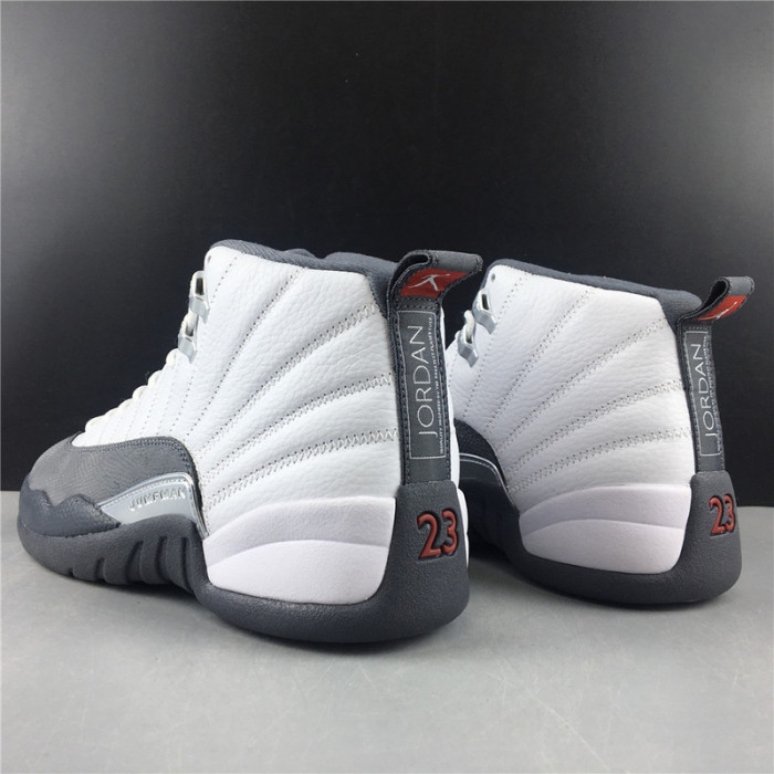 jordan 12 retro white dark grey (gs) 153265-160