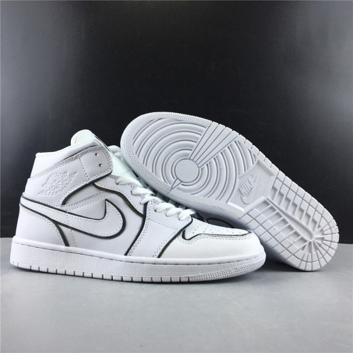 air jordan 1 mid iridescent reflective white ck6587-100