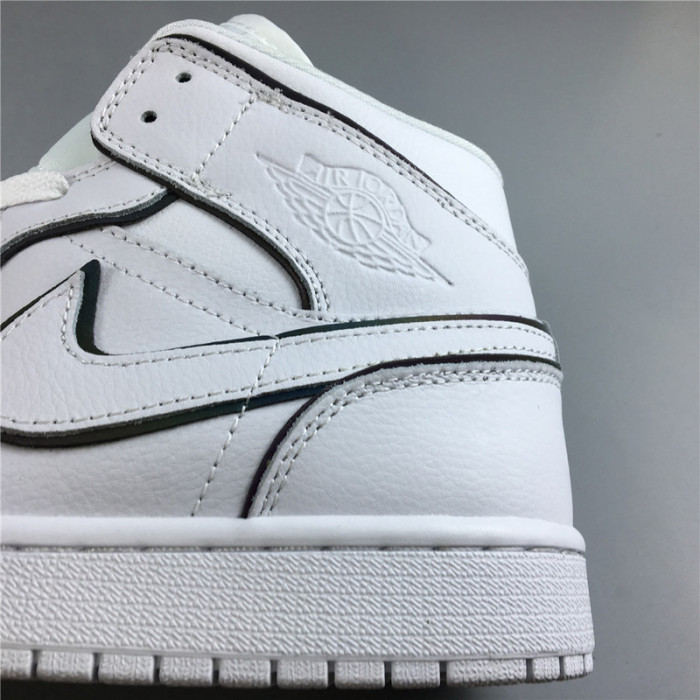air jordan 1 mid iridescent reflective white ck6587-100