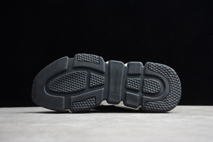 Ba*len*cia*ga speed trainer sneakers black sliver wt-9033