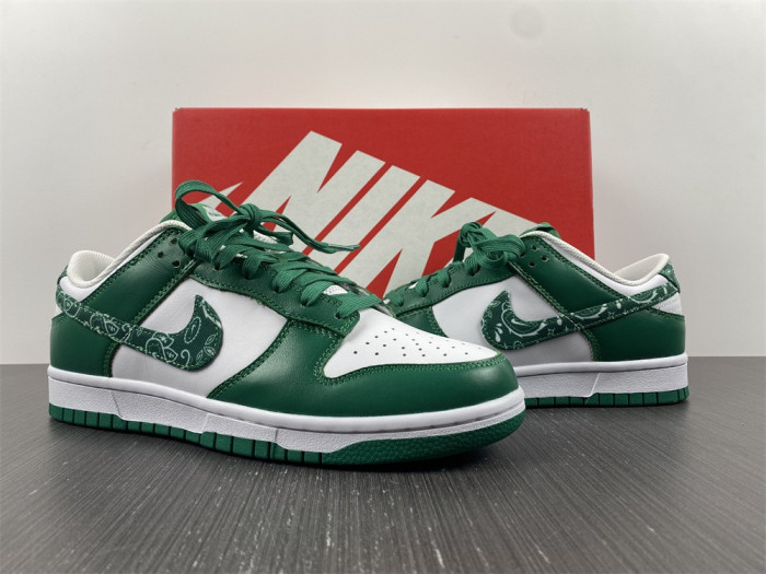 nike dunk low essential paisley pack green dh4401-102