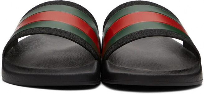 g*u*i slides sandals with green