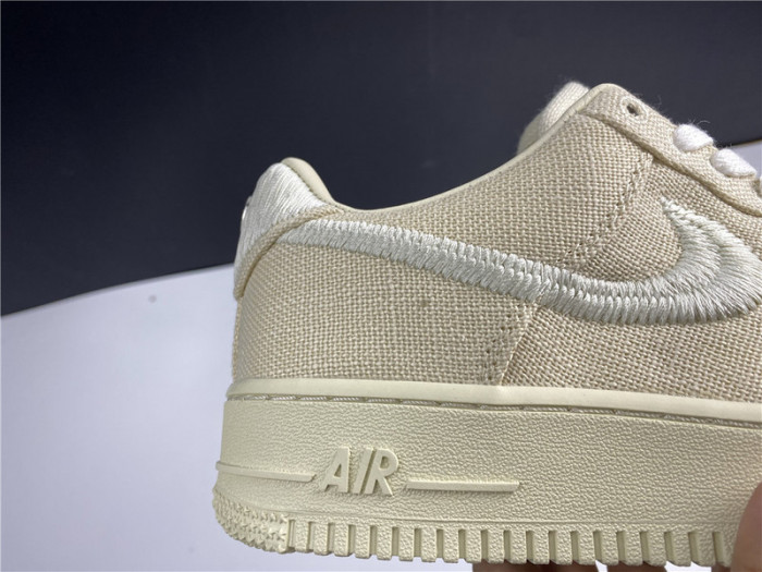 stussy x nike air force 1 low “fossil stone” cz9084-200