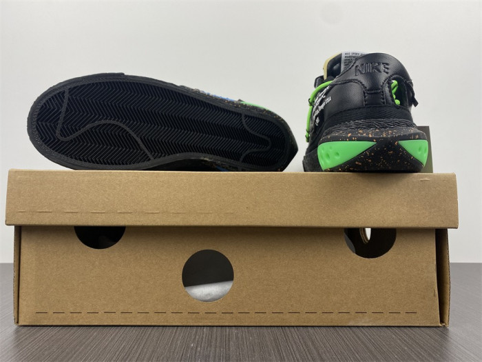 nike blazer low x ow "black / green" dh7863-001