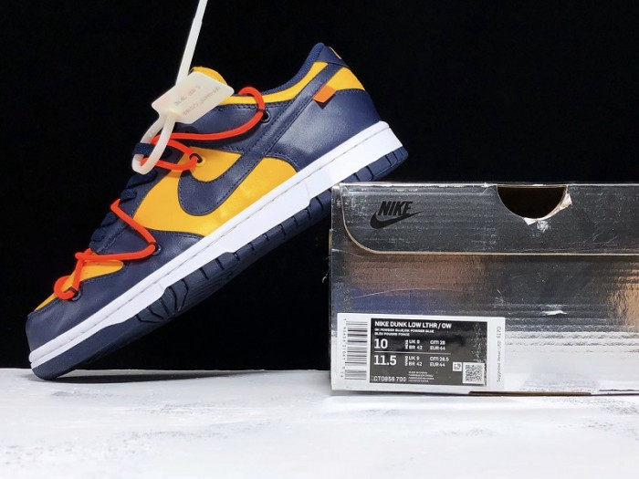 ow x nike dunk low white michigan ct0856-700
