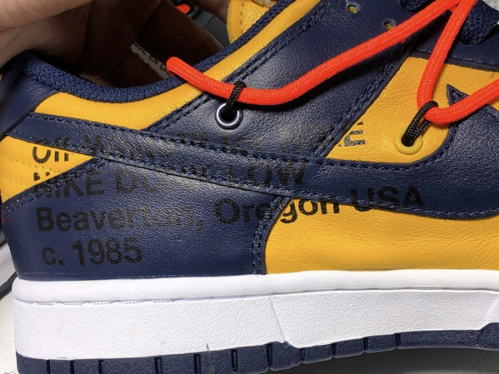 ow x nike dunk low white michigan ct0856-700